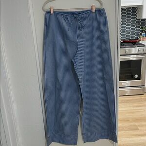 Zara Striped Blue and white pants with drawstring | M